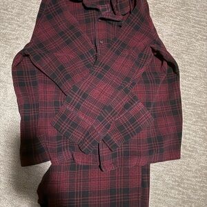 SKIMS Red and Black Plaid pajamas